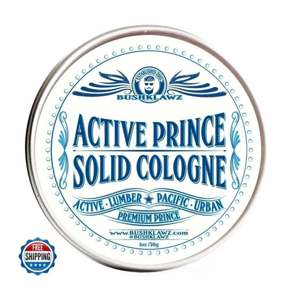 BushKlawz Active Prince Solid Cologne 1 oz Full Size Alcohol Free